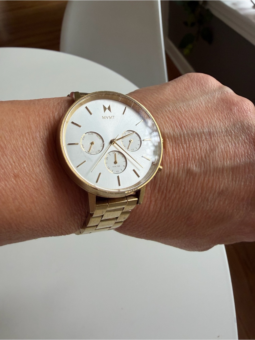 MVMT Gold and White Men's Chronograph Bracelet Watch